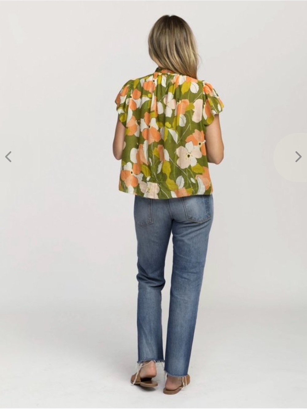 Trovata Birds of Paradise Carla Highneck Shirt Green Floral size XS - Picture 5 of 14